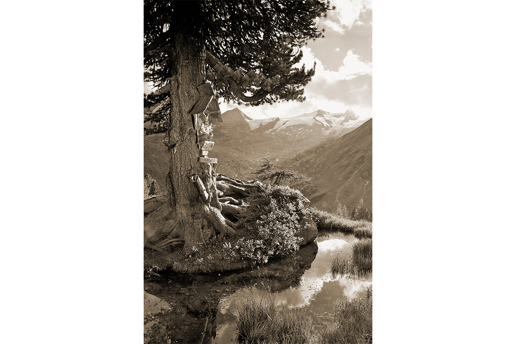 Leinenbild "Andacht Großvenediger" Sepia