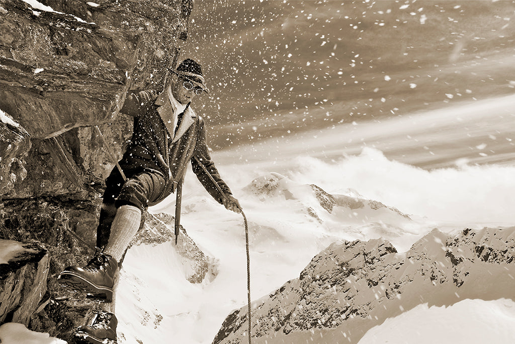 Leinenbild "Nostalgie Sturm Wildspitze" Sepia