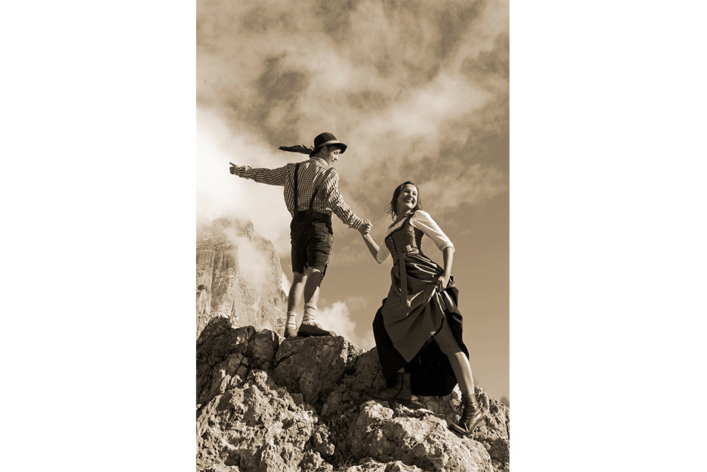 Leinenbild "Tofane" Sepia