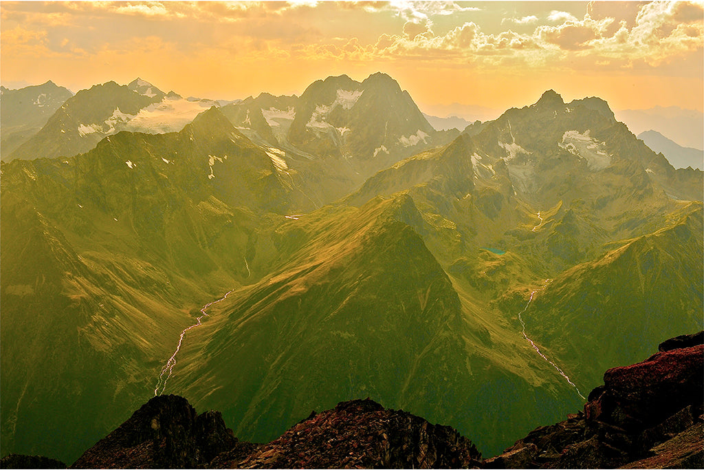 Leinenbild "Sehnsucht der Berge" Farbe