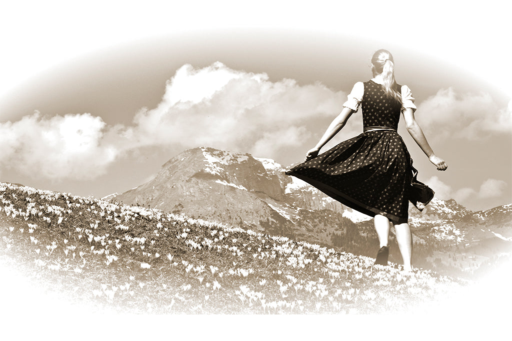 Leinenbild "Frühlingserwachen" Sepia