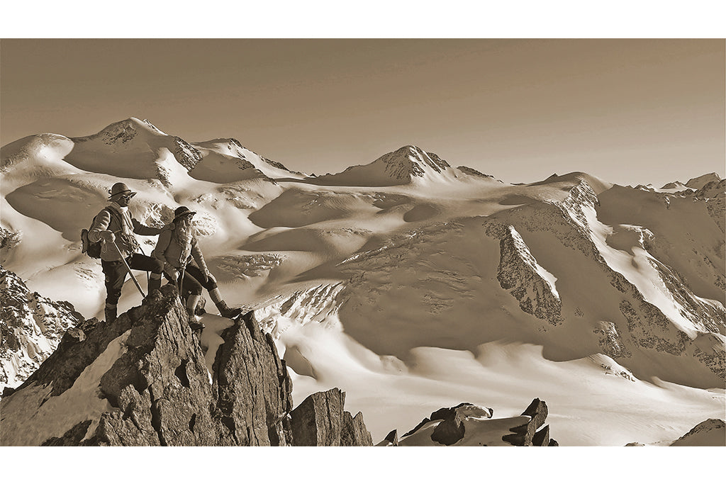Leinenbild "Heimatherzen" Sepia