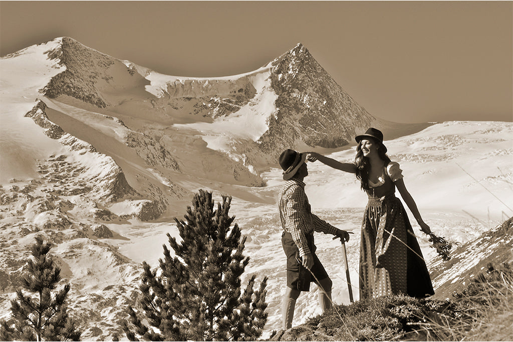 Leinenbild "Hey Du" Sepia