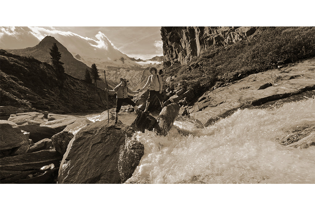 Leinenbild Panorama Spruch "Erfahrungen" Sepia
