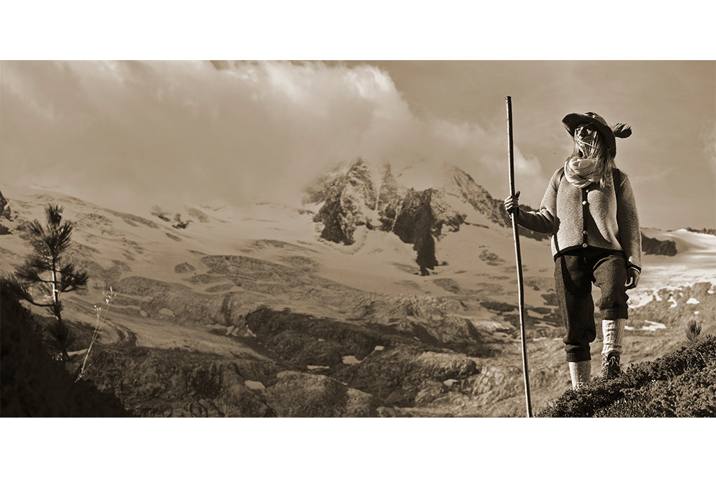Leinenbild Panorama Spruch "Ziele" Sepia