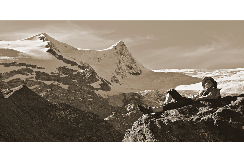 Leinenbild Panorama Spruch "Sorglos" Sepia