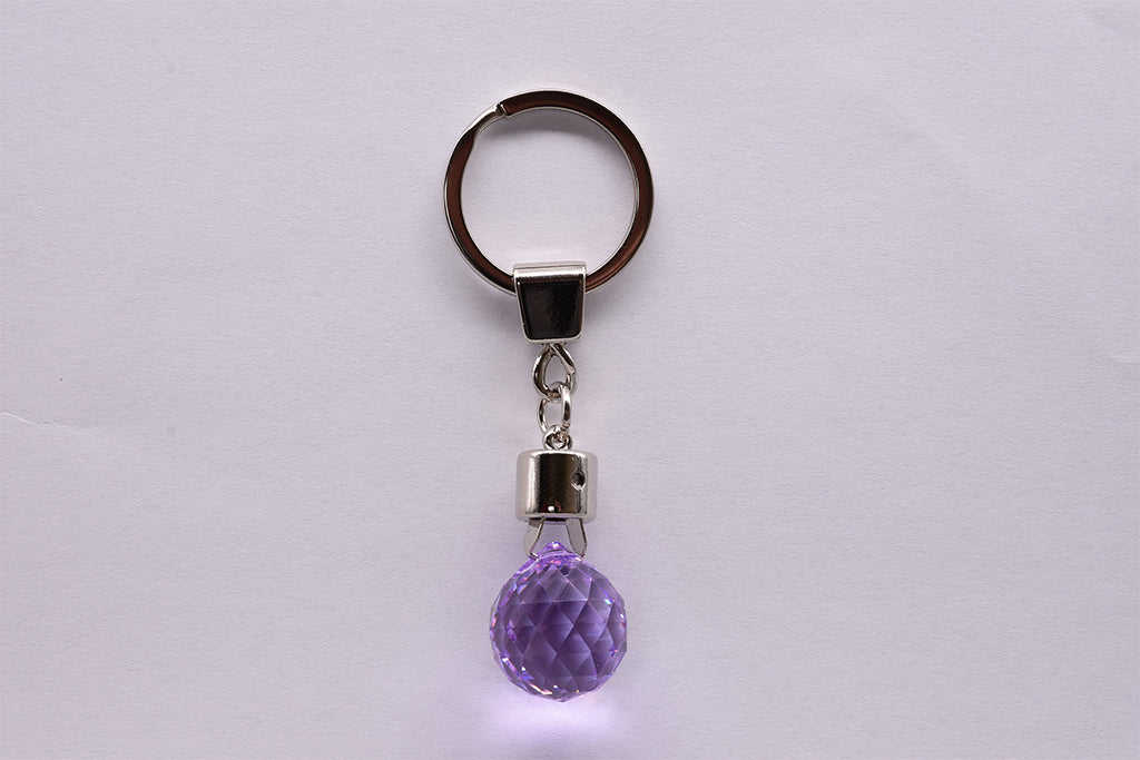 Schlüsselanhänger Kristall Kugel violett