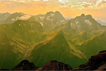 Leinenbild "Sehnsucht der Berge" Farbe