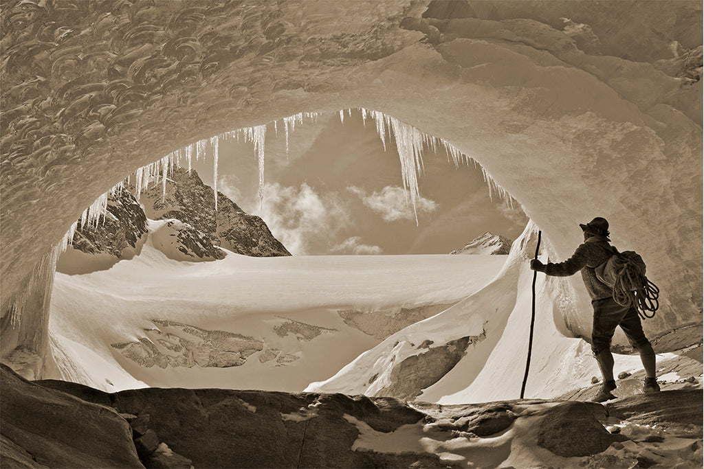 Leinenbild "Gletscherträume" Sepia
