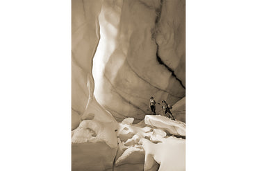 Leinenbild "Höhlenrausch" Sepia