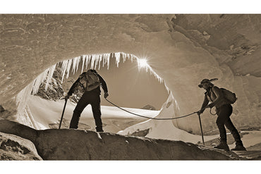 Leinenbild "Gletschersonne" Sepia