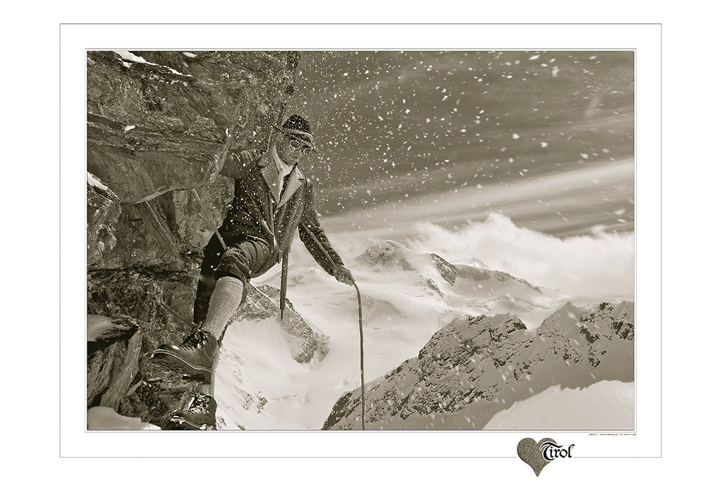 Poster "Kletterer Wildspitze" Sepia
